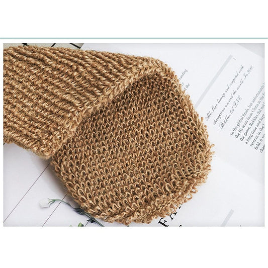 Jute Bath Gloves for Skin Exfoliation, Washcloth for Body Scrub and Cleansing - Good for Men and Women - Set of 4 Wash Mittens Kemu |Fashion Home Kitchen Beauty