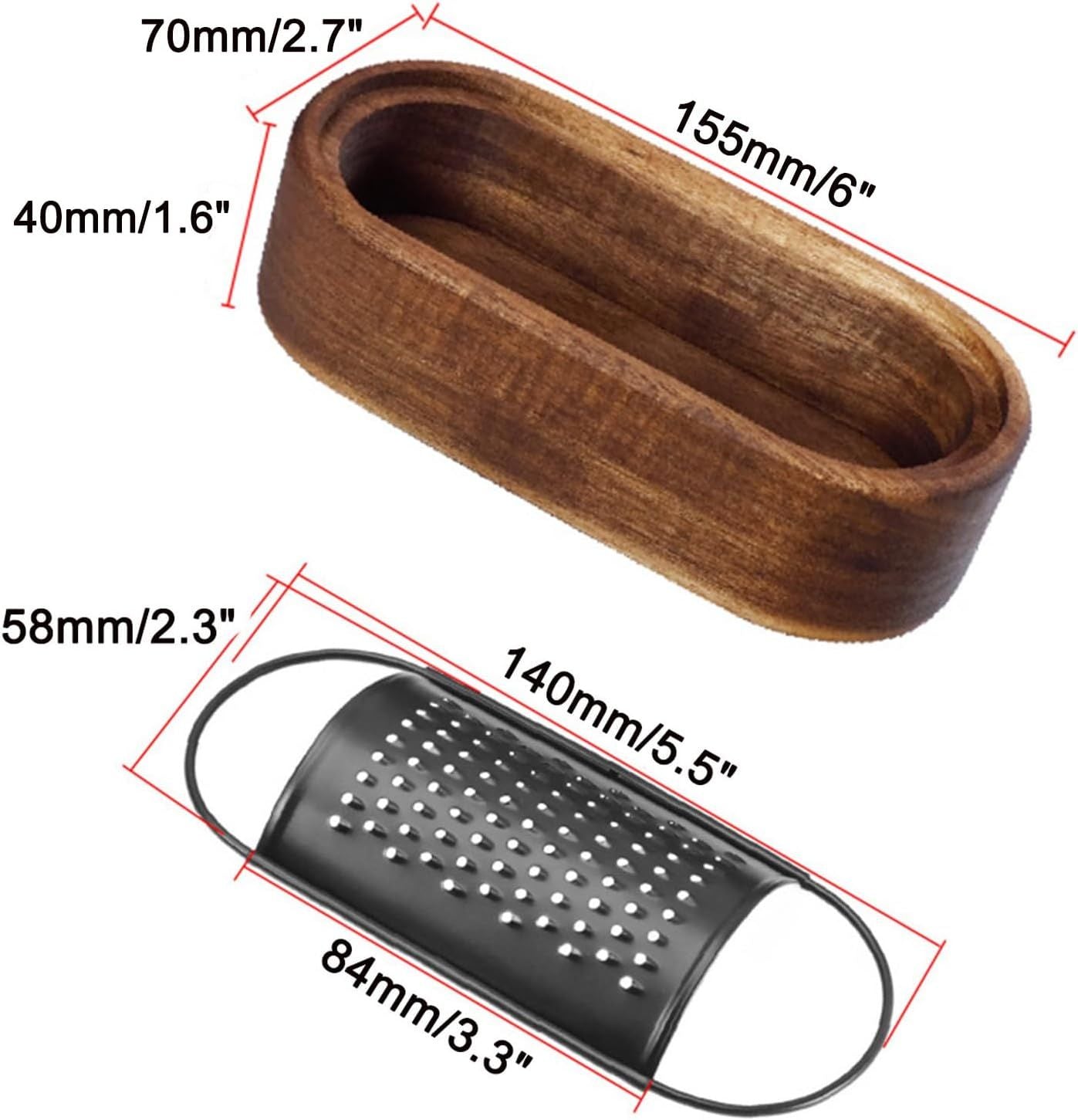 Acacia wood cheese grater, black multifunctional stainless steel fruit and vegetable cheese grater box, grater, kitchen tool(Without Handle) Kemu |Fashion Home Kitchen Beauty