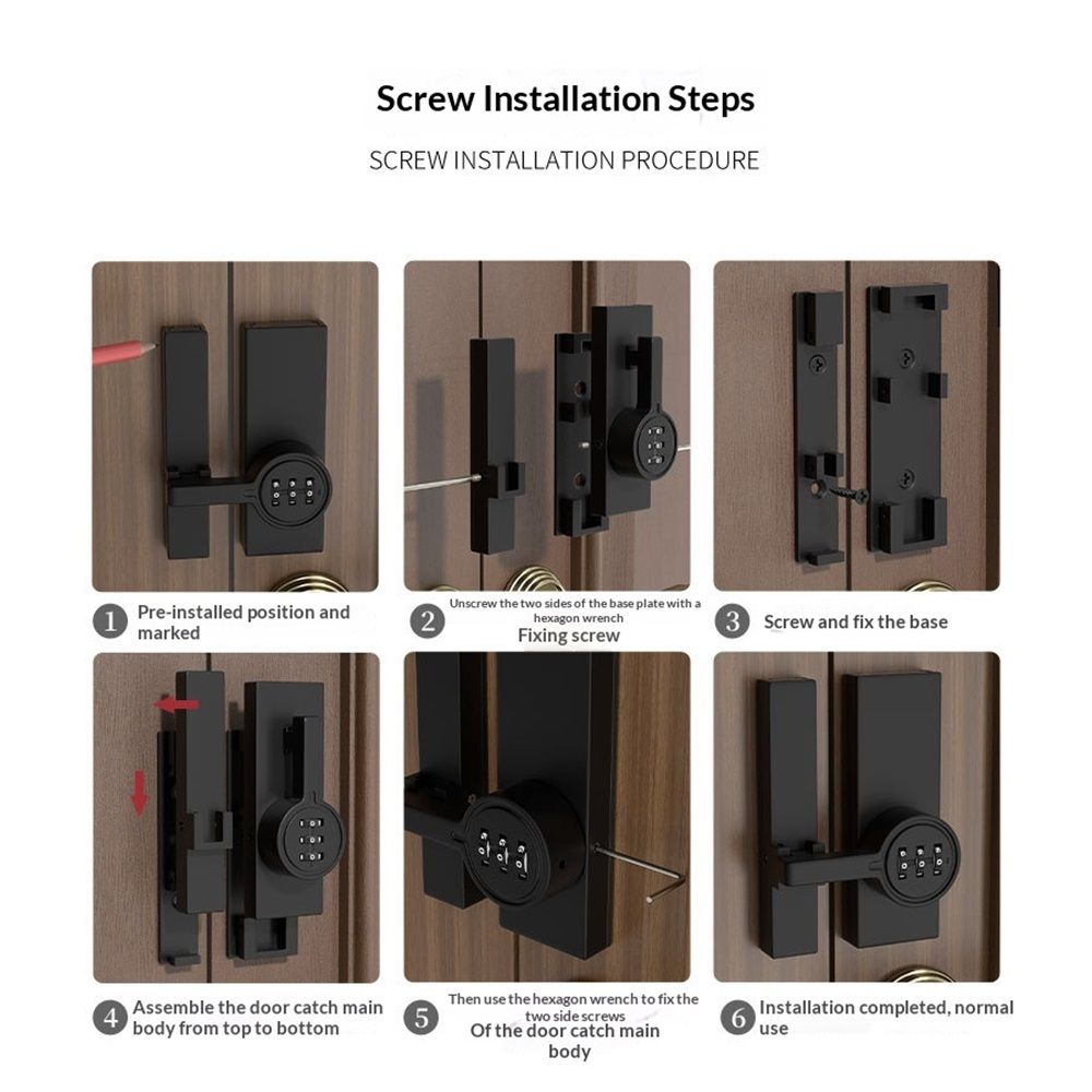 Black (Luminous) 180 Degree Barn Door Lock, 3 Digit Password Keyless, Mechanical Password Lock,Flip Latch with Combination,for Barn Door,Sliding Door, Windows, Cabinets, Garden, Bathroom Kemu |Fashion Home Kitchen Beauty