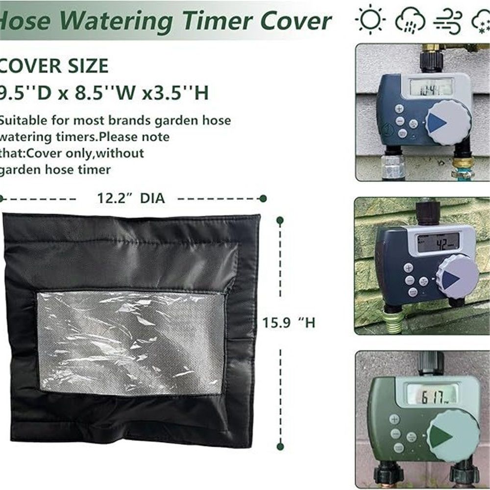 Hose Watering Timer Cover, Heavy Duty 600D Anti-UV Cover for Sprinkler Timer, with Clear Front Window Kemu |Fashion Home Kitchen Beauty