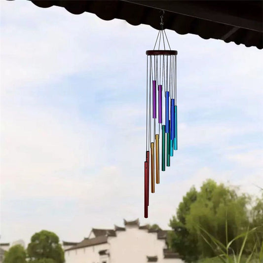 2 pack Outdoor Colorful Wind Chimes for Outside with 12 Aluminum Tubes for Garden Patio Balcony and Home Decor Kemu |Fashion Home Kitchen Beauty