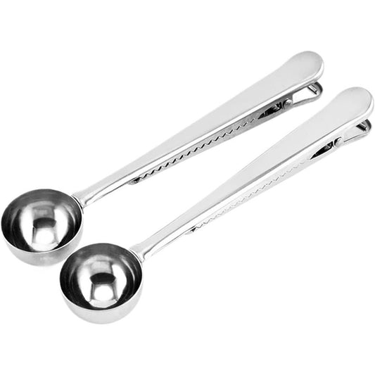 4 Pack of Coffee Scoops, stainless steel measuring scoop, with coffee bag clip, suitable for ground coffee, espresso beans, milk powder, protein powder Kemu |Fashion Home Kitchen Beauty