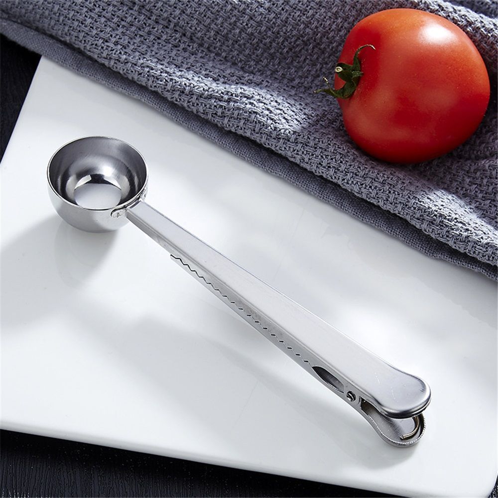 4 Pack of Coffee Scoops, stainless steel measuring scoop, with coffee bag clip, suitable for ground coffee, espresso beans, milk powder, protein powder Kemu |Fashion Home Kitchen Beauty