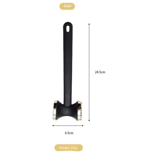 2 pack Meat Tenderizer Tool, Double Side Meat Hammer Tenderizer With Comfort-Grip Handle Heavy Duty Manual Hammer Mallet Tool for Steak Chicken and Pork(Black+golden) Kemu |Fashion Home Kitchen Beauty