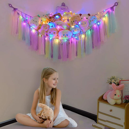 Stuffed Animals Net or Hammock, Toy Hammock Hanging Stuffed Animals Storage Organizer Holder Room Décor for Nursery Kids Bedroom(only bag,without LED strip) Kemu |Fashion Home Kitchen Beauty