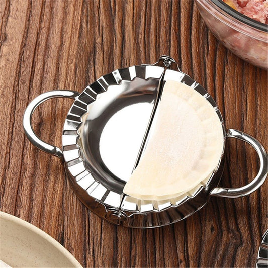 New Stainless Steel Ravioli Mould Dumpling Maker Wrapper Pierogie Pie Crimper Pastry Dough Press Cutter Kitchen Gadgets (Round Handle) Kemu |Fashion Home Kitchen Beauty
