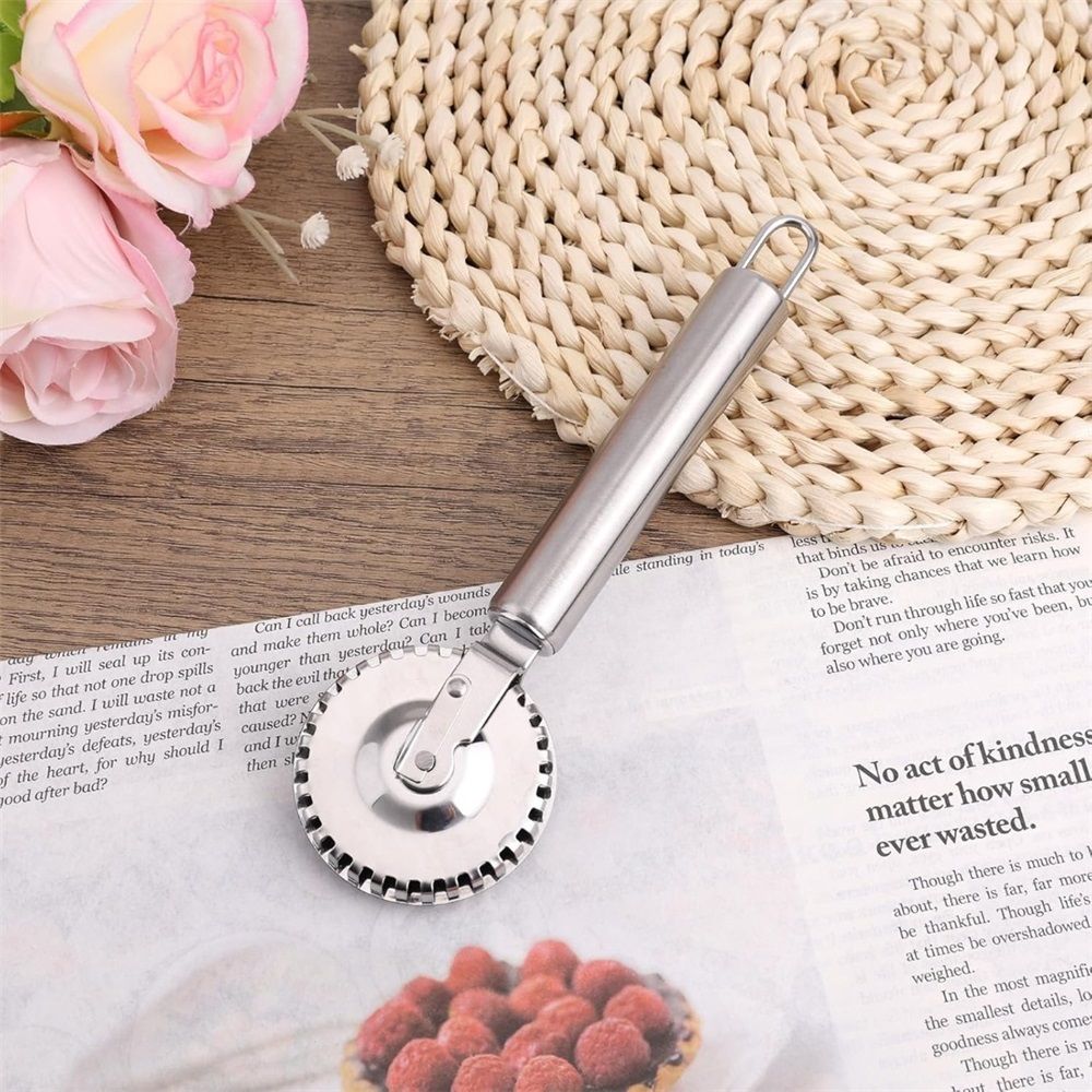 Ravioli Cutter with Stainless Steel Wheel, Ideal for Cutting, Sealing, and Crimping Pasta, Dough, pierogi and dumplings, multi pastry cutter, pastry cutter crimper Kemu |Fashion Home Kitchen Beauty