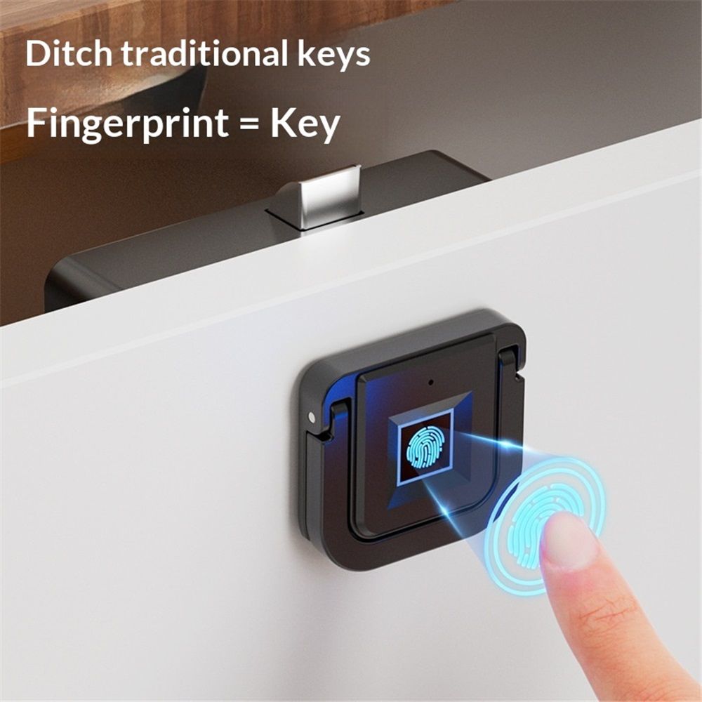 Mini Fingerprint Lock,Smart Electric Drawer Cabinet Lock,360° Fingerprint Recognition,USB Charging,Energy Saving and Low Power Consumption,Storing 20 Fingerprints Kemu |Fashion Home Kitchen Beauty