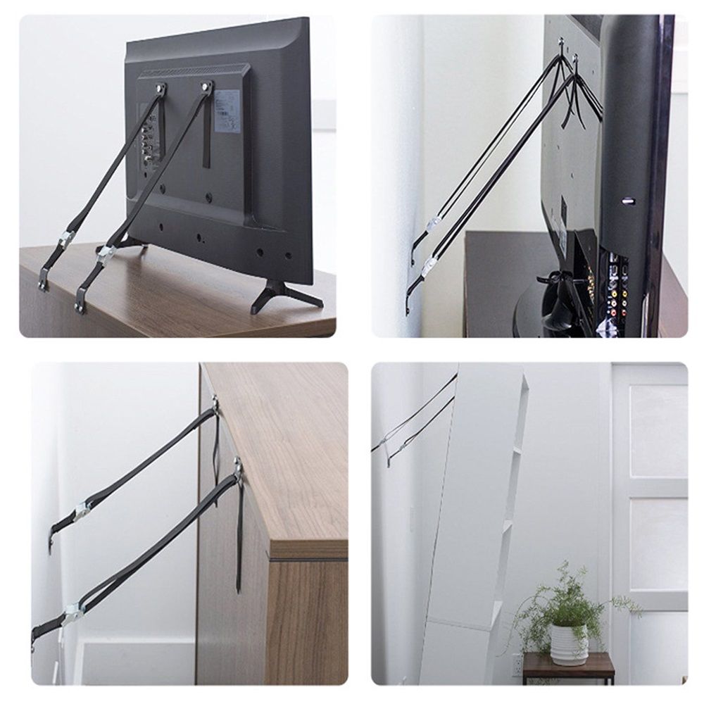2 pack TV & Furniture Anti-Tip Safety Straps | Premium Parts | Mounting Hardware Included | Baby-Proof and Earthquake-Proof from Tipping