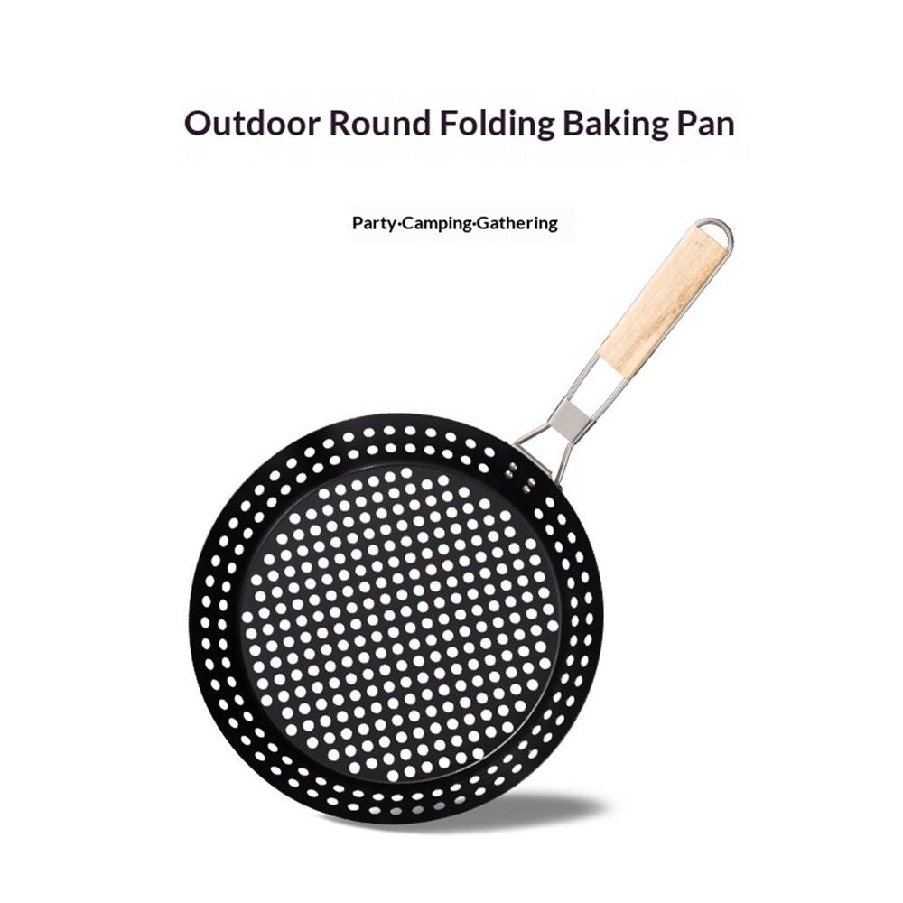 1 Piece BBQ Frying Pan with Holes, Non-stick BBQ Grill Pan, Stainless Steel Barbeque Woks, Grill Basket Vegetable with Handle | Vegetable Charring Pan for Stovetop & Grill Kemu |Fashion Home Kitchen Beauty