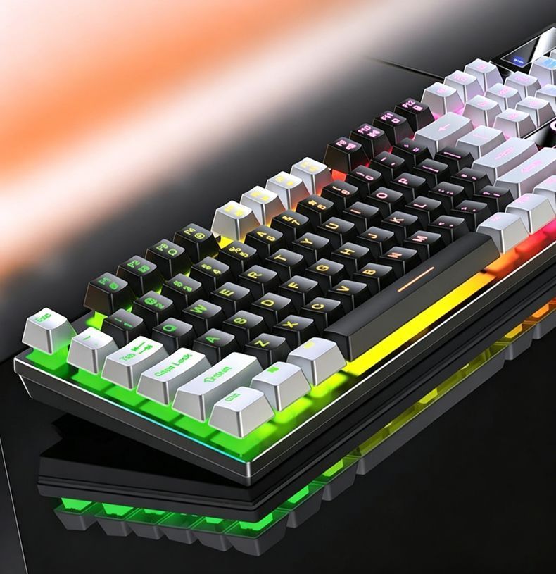 104 Keys Wired Keyboard Blue Kemu |Fashion Home Kitchen Beauty