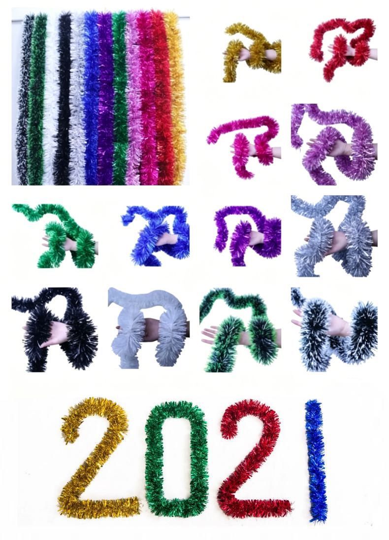 Thick Tinsel Garland 2M Party Decor Red 5pcs