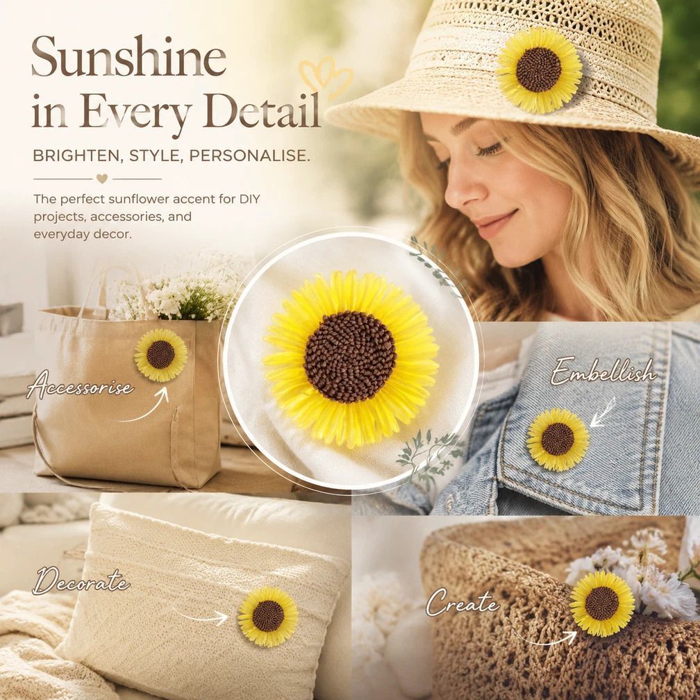 Cream White & Ginger Yellow Mixed Boho Artificial Sunflower Daisy Garment Accessory 8 Pack Kemu |Fashion Home Kitchen Beauty