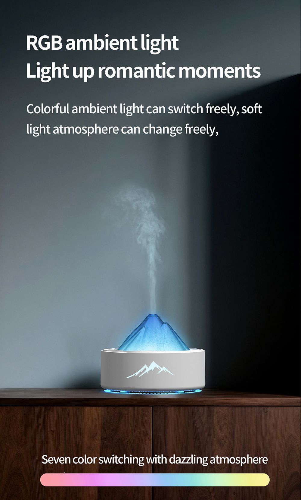 Tap Control Night Light Humidifier, Pink, Stocking Filler Gift Kemu |Fashion Home Kitchen Beauty