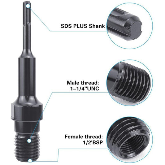 SDS Plus Adapter Core Drill Adapter UNC to SDS Plus Adapter, 1.25 in Kemu |Fashion Home Kitchen Beauty