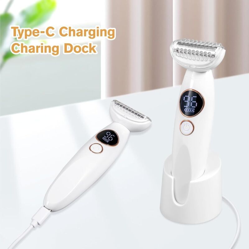 5, in Body, Eyebrows Bikini Line Intimate Trimmer, 1 Electric Shaver for Women, IPX7 Waterproof Bikini Trimmer with USB Charging Station for Face Kemu |Fashion Home Kitchen Beauty