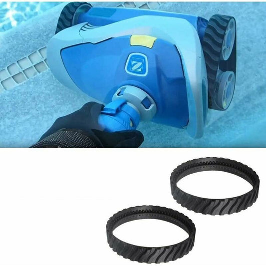 4 Replacement Tracks for Pool Cleaner Compatible with Zodiac Baracuda MX6 and MX8, Black Tire Track Wheel R0526100