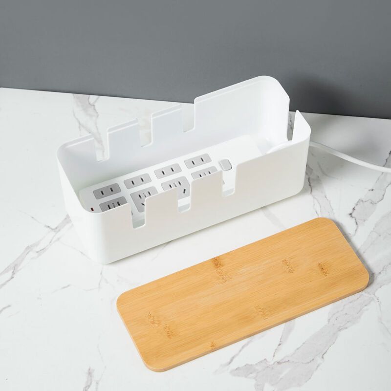 Box of Storage in Wire with Cover in Wood, Used to Hide the Wires, 301211cm Kemu |Fashion Home Kitchen Beauty