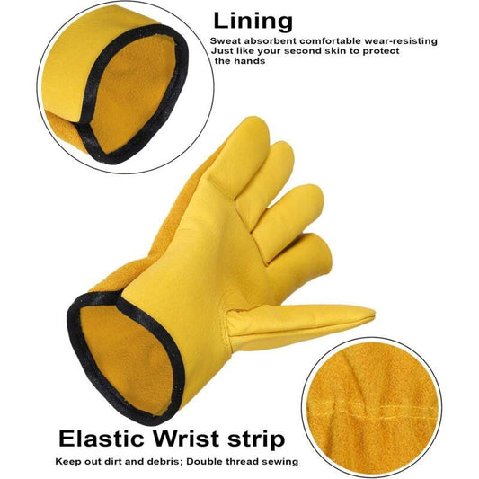 Gants of Work of Hiver in Leather Trimming L Gants of Jardinage Thermiques Doubles in Polaire Kemu |Fashion Home Kitchen Beauty