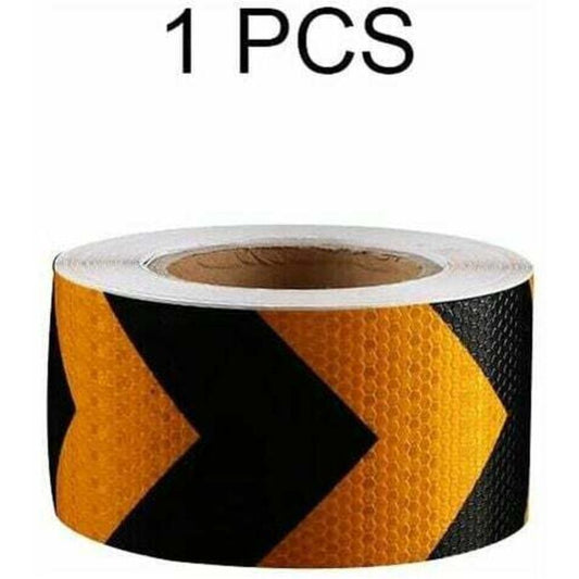 Hazard Warning Reflective Arrow Tape Yellow Black Self-Adhesive Safety Conspicuity Reflector Marking Tape for Signage Kemu |Fashion Home Kitchen Beauty