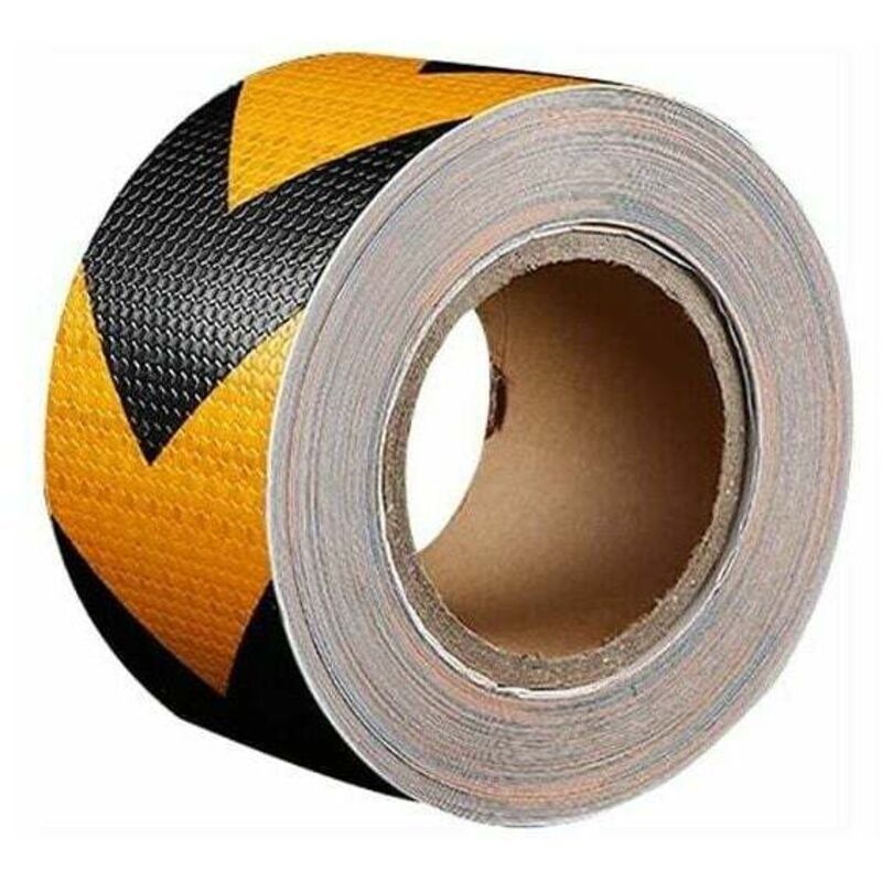 Hazard Warning Reflective Arrow Tape Yellow Black Self-Adhesive Safety Conspicuity Reflector Marking Tape for Signage Kemu |Fashion Home Kitchen Beauty