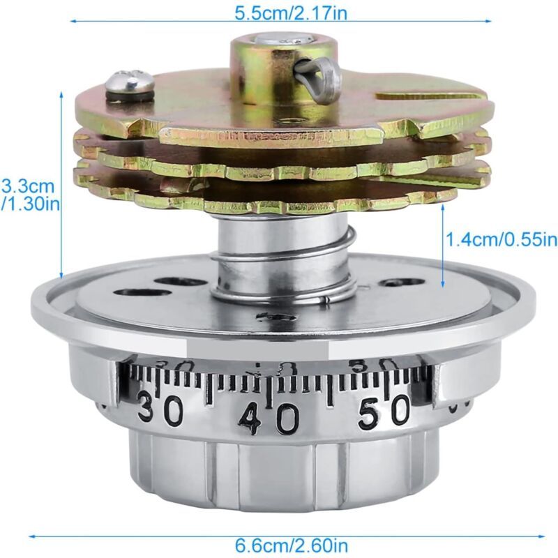 Metal Combination Padlock with Disc Code Anti-Theft Robust, Chrome Jewelry, Cabinets Diameter, for Safes, 6.6 cm Diameter Kemu |Fashion Home Kitchen Beauty