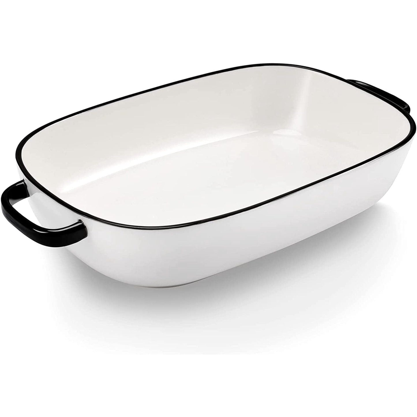 White Ceramic Rectangular Baking Dish, Oven Microwave Refrigerator Disinfection Cabinet and Dishwasher Safe Casserole Pan, 6 Quart, 16 x 11 in Kemu |Fashion Home Kitchen Beauty