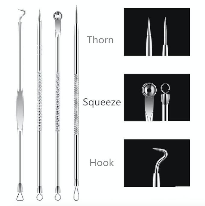 4-pack Blackhead Remover Tool, Silver Kemu |Fashion Home Kitchen Beauty
