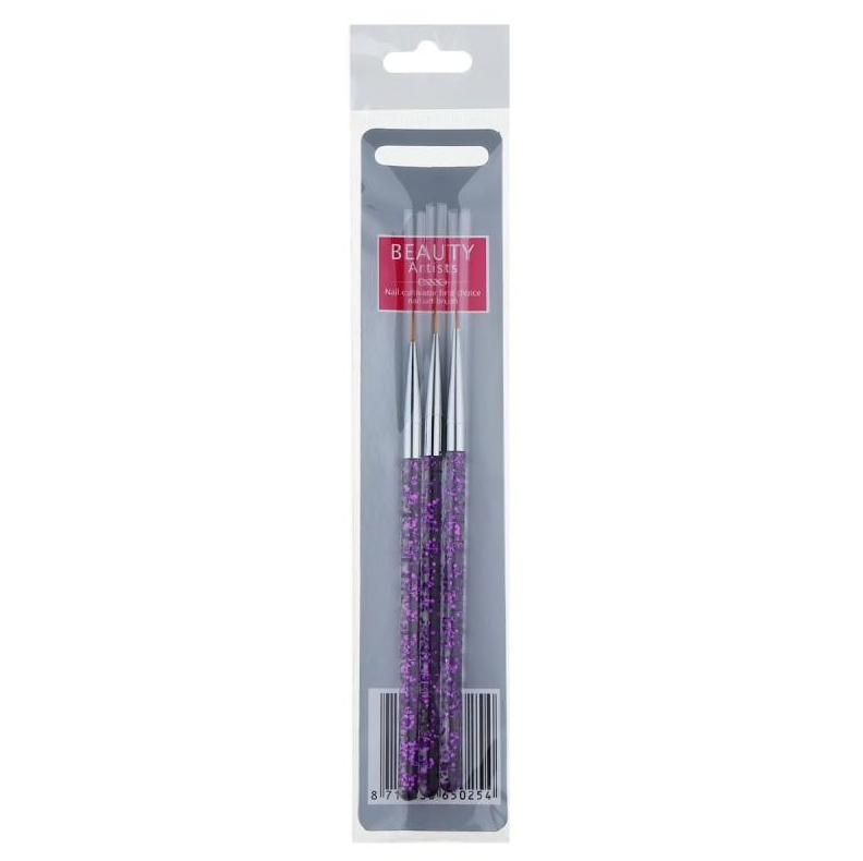3pcs Nail Art Brushes, Pink Kemu |Fashion Home Kitchen Beauty