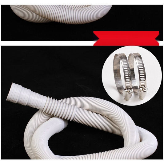 Washing Machine Drain Hose Corrugated Plastic Extension Tube Grey, 2M