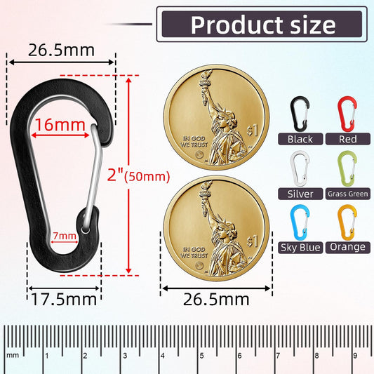 6pcs Aluminum Small Carabiner Clip, 2 Inch Carabiner Keychain Clasp Spring D Ring for Hanging Home KeyRings Hook Paracord Lanyard Keychain Pet Collar Hiking Camping Fishing Accessories (Assorted) Kemu |Fashion Home Kitchen Beauty