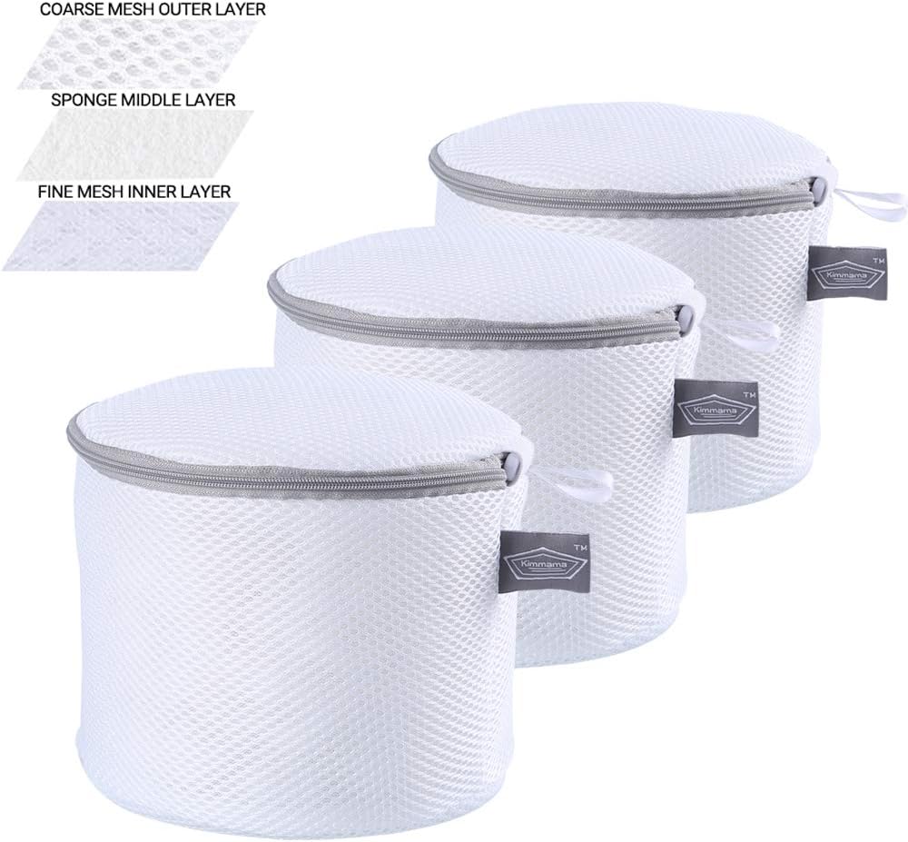 Kimmama Bra Washing Bags for Laundry, Lingerie Bags for Washing Delicates, Bra Laundry Bag for Washing Machine, Sandwish Mesh, 7x7x7" Kemu |Fashion Home Kitchen Beauty