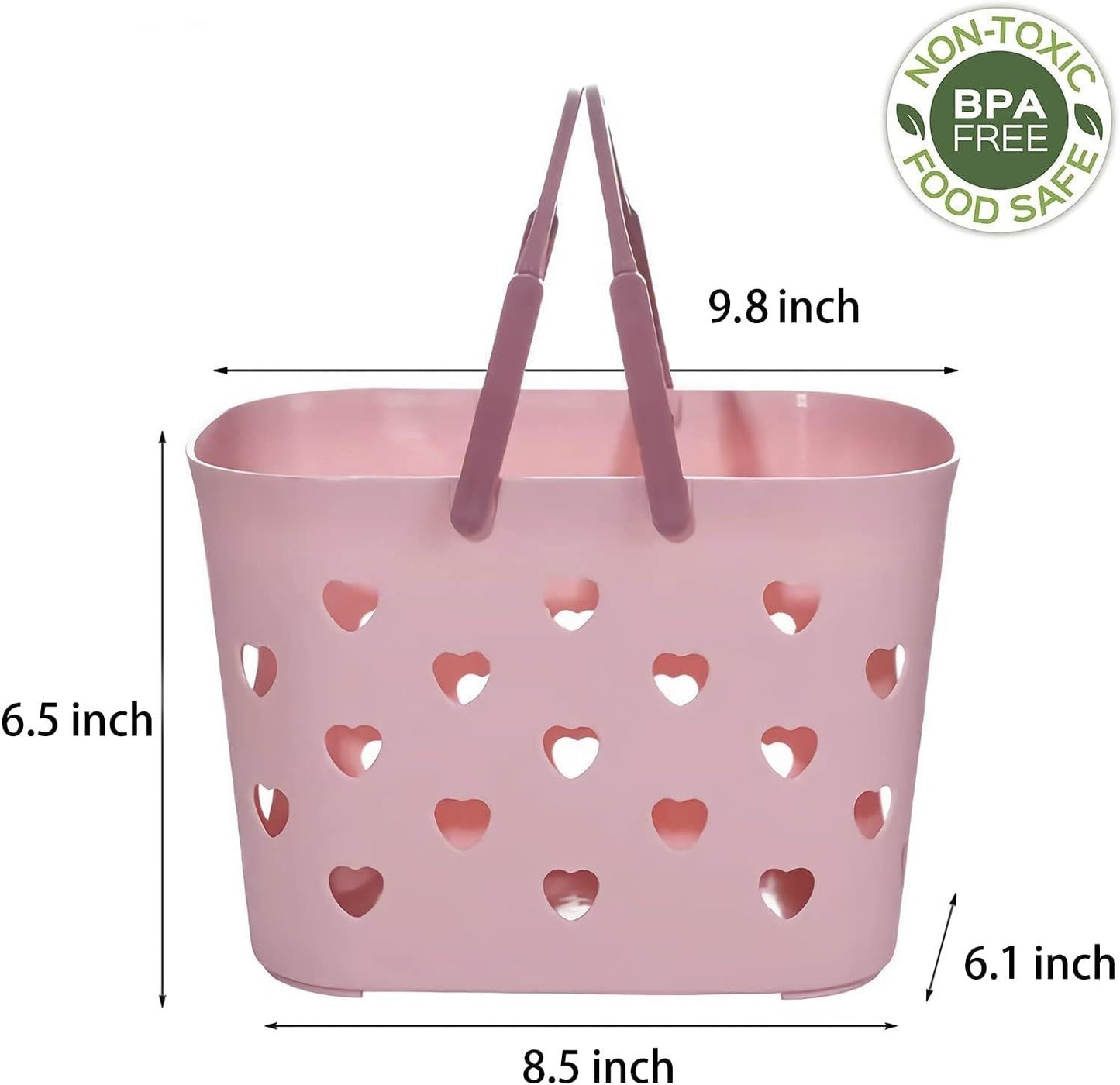 Portable Shower Caddy Tote Plastic Storage Basket with Handle Box Organizer Bin for Bathroom, Pantry, Kitchen, College Dorm, Garage - Pink Kemu |Fashion Home Kitchen Beauty