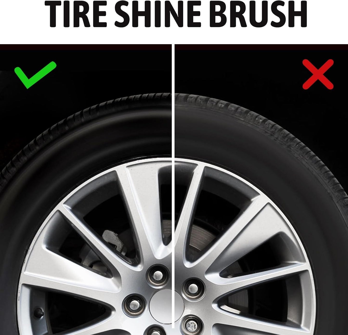 Tire Shine Applicator,Vegan Tire Shine Brush with Stand or Auto Detailing Cleaning Service (Black+Blue) Kemu |Fashion Home Kitchen Beauty