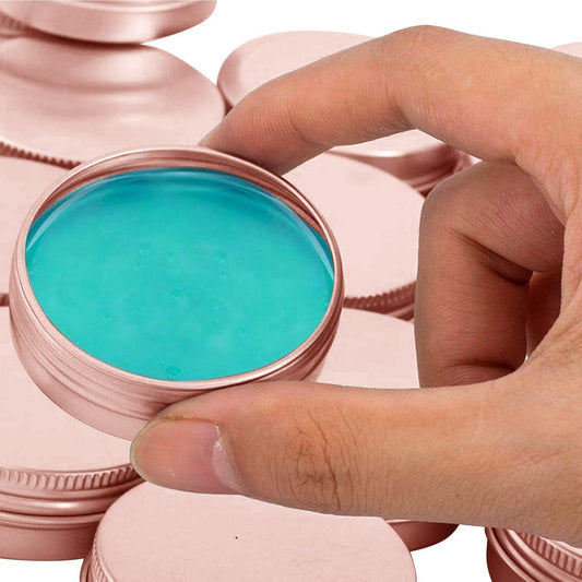 1 oz Aluminum Tin Jar with Screw Cap Refillable Container for Cosmetic, Lip Balm, Cream, Rose Gold 12 Pcs. Kemu |Fashion Home Kitchen Beauty
