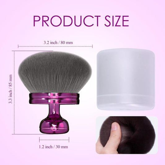 Blend & Blur Extra Large Body Makeup Brush or Sel Tanner,Leg Makeup & Bronzer Sel Tan Back Applicator, 76mm Wide Round Head Kabuki Brush or Application with Protective Case (Purple)