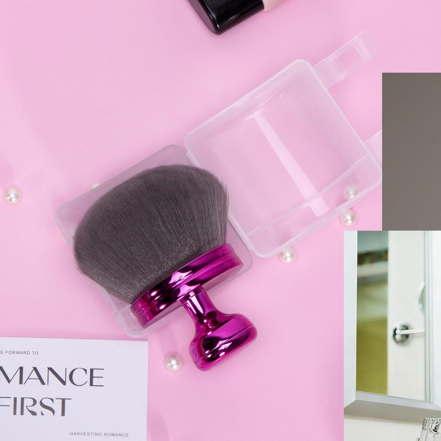 Blend & Blur Extra Large Body Makeup Brush or Sel Tanner,Leg Makeup & Bronzer Sel Tan Back Applicator, 76mm Wide Round Head Kabuki Brush or Application with Protective Case (Purple) Kemu |Fashion Home Kitchen Beauty