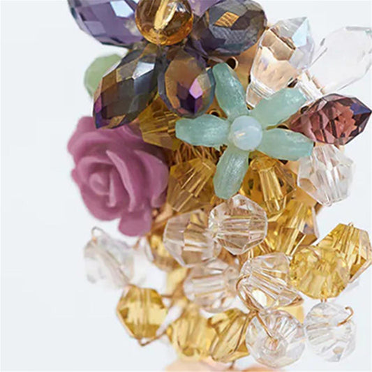 Creative Crystal Flower Beaded Earrings Eardrop Pendant Earrings For Women Girl Jewelry Gift Kemu |Fashion Home Kitchen Beauty
