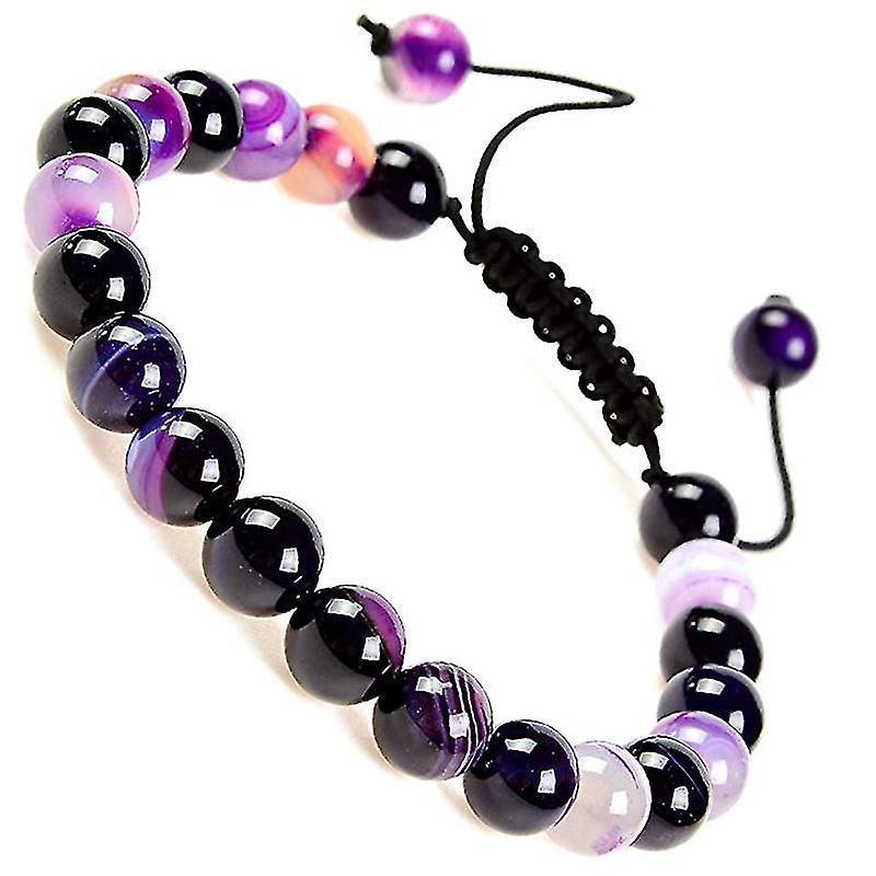 Fong Fong Massive Beads Natural Healing Power Gemstone Crystal Beads Unisex Adjustable Macrame Bracelets 8mm Kemu |Fashion Home Kitchen Beauty