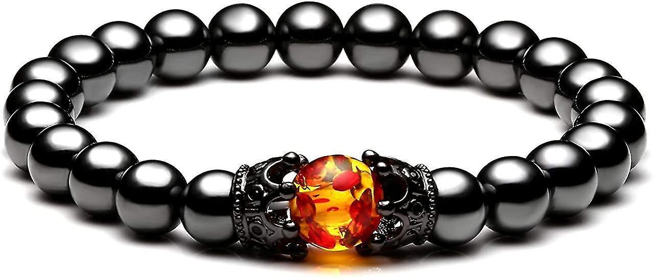 Hematite Black Obsidian Tiger Eye Stone Bracelets For Men Women 10mm Natural Round Gemstone Beads Beaded Healing Crystal Triple Bracelet Kemu |Fashion Home Kitchen Beauty