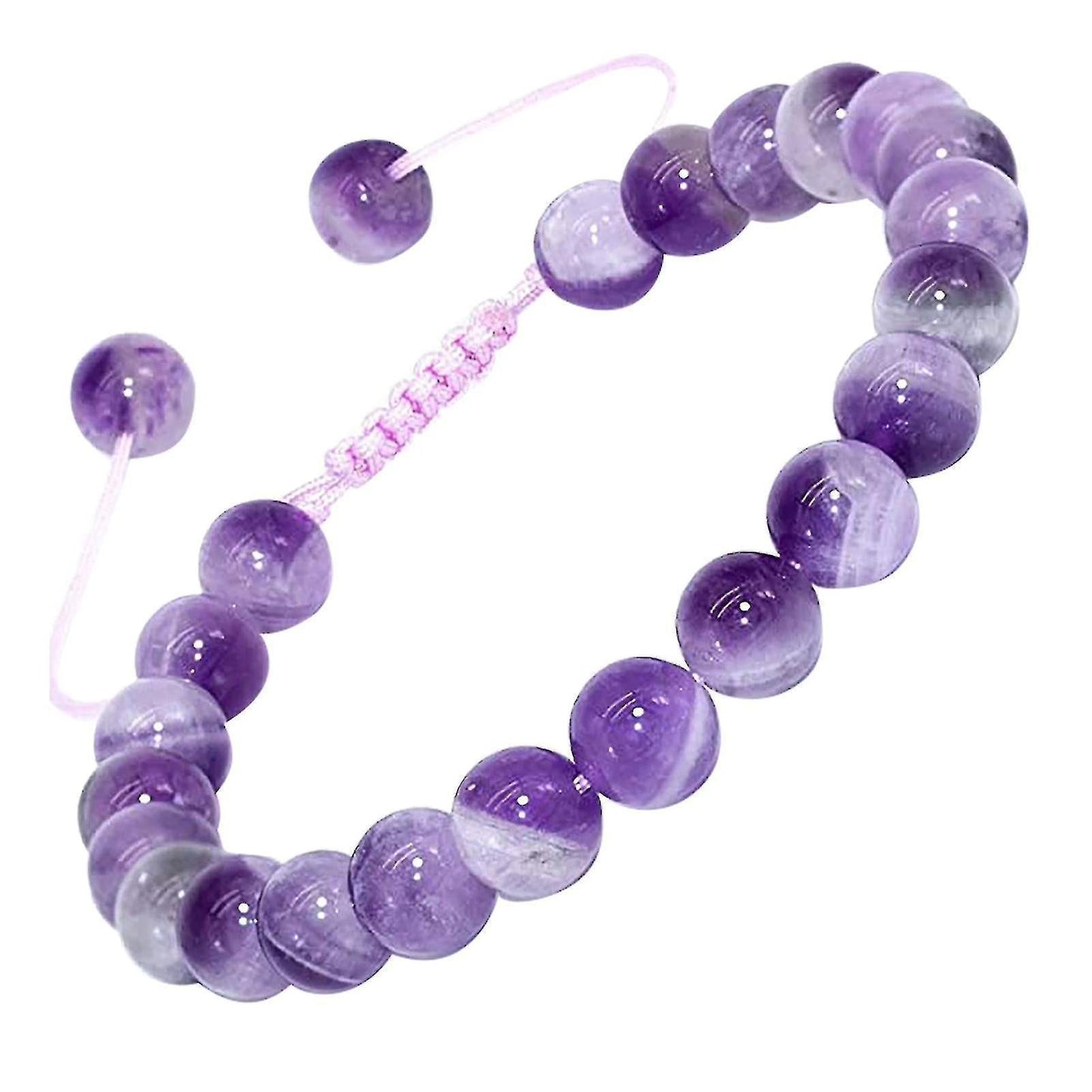 Sajy Round 0.315 Inch (0.31 Inch) Macrame Natural Gemstone Bracelet Healing Crystal Quartz Beads Chakra Bracelet Kemu |Fashion Home Kitchen Beauty
