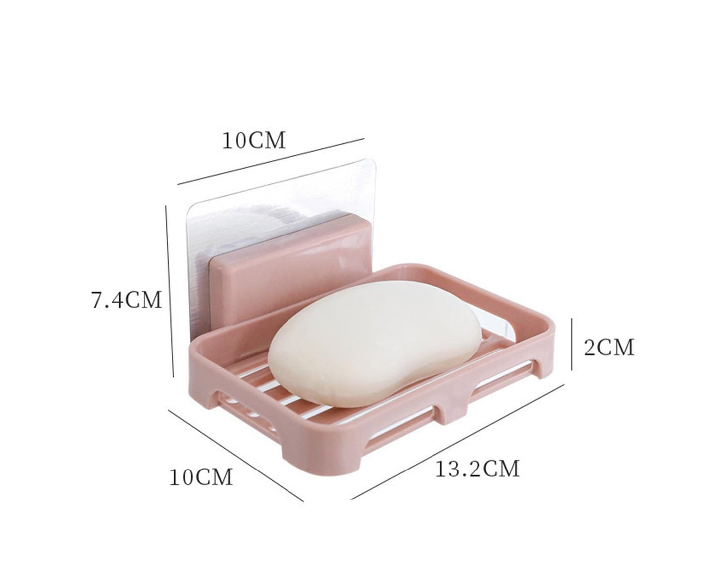 2Pcs/Set Soap Box No Drilling Easy to Install Ventilated Drained Wall Mounted Shower Soap Holder for Bathroom-Pink Kemu |Fashion Home Kitchen Beauty