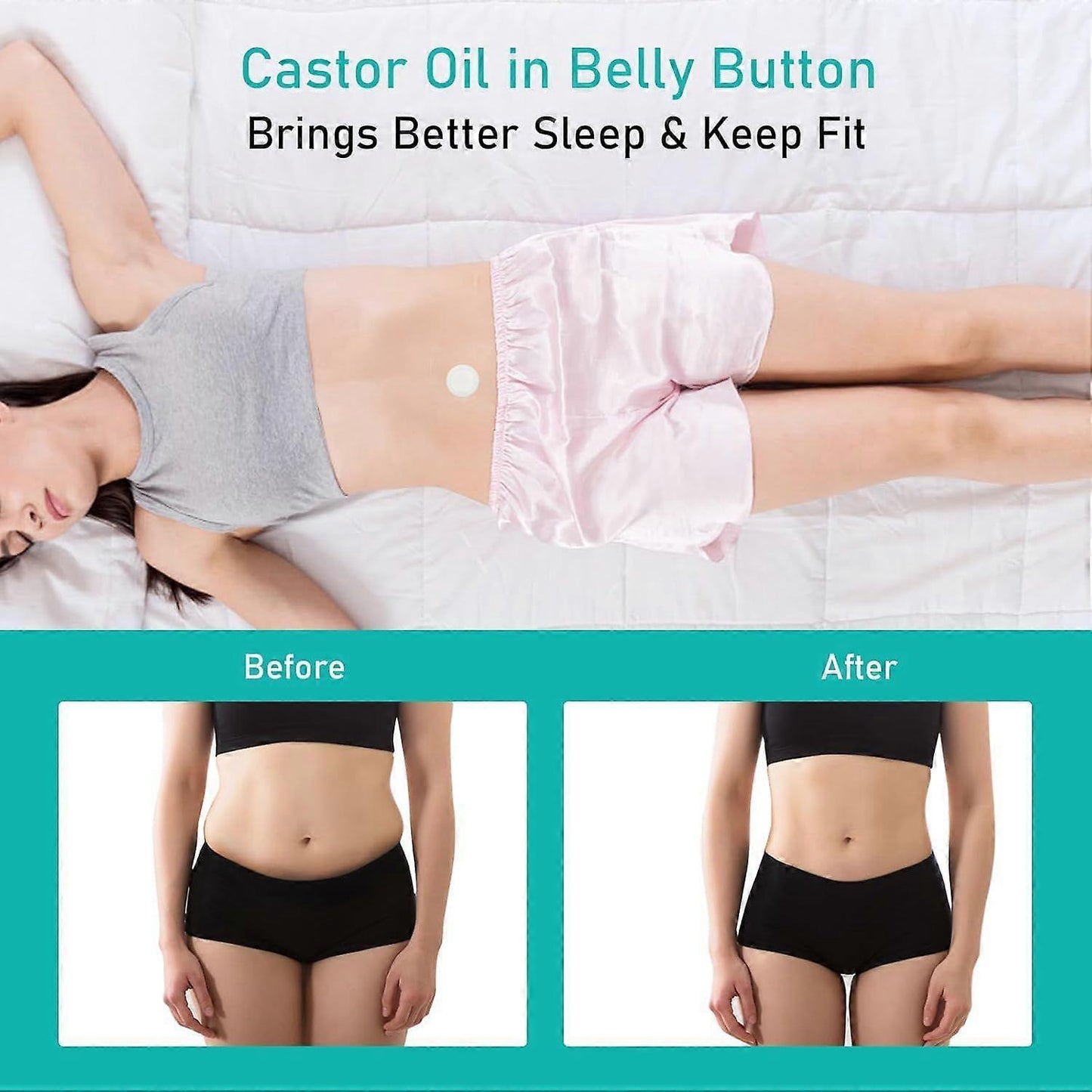 20Pack Disposable Organic Castor Oil Pack Wrap for Belly Button - Clean and secure Alternat Kemu |Fashion Home Kitchen Beauty