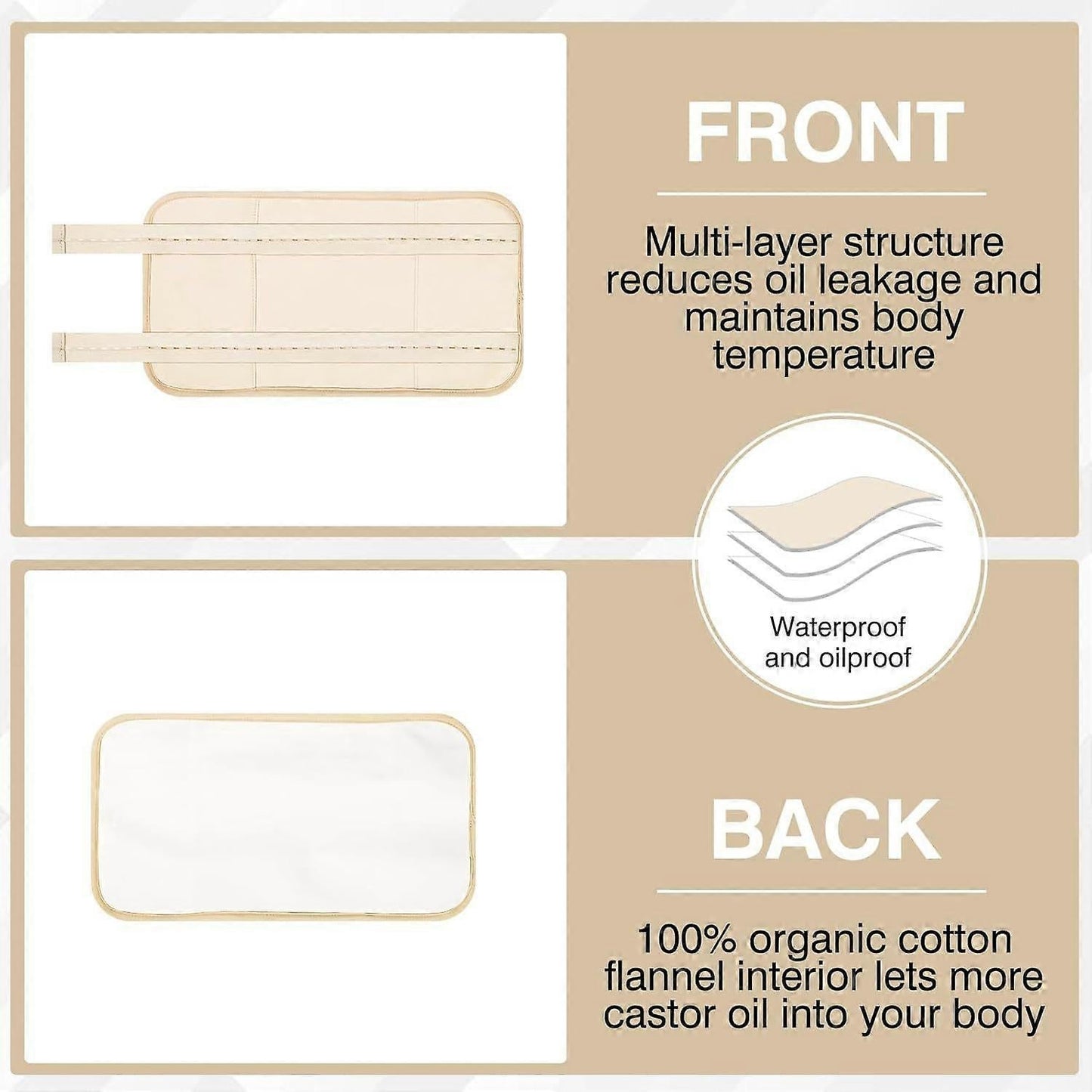 Castor Oil Pack, Adjustable Reusable Castor Oil Pack Wrap for Liver Detox, Castor Oil Pack Kemu |Fashion Home Kitchen Beauty