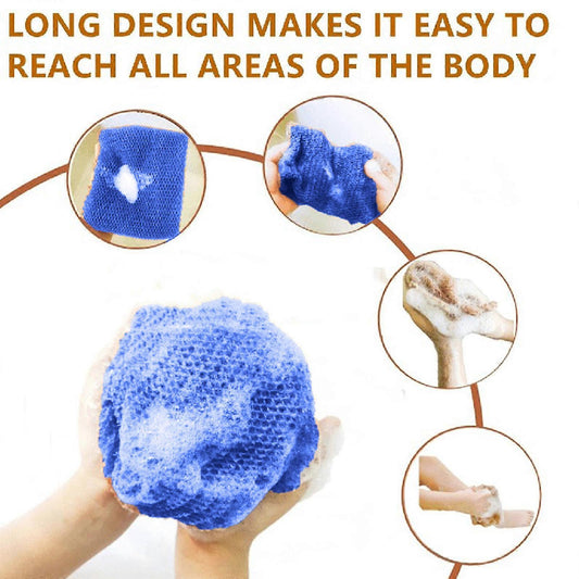 African Net Sponge, Exfoliating Bath Scrubber Long Net Body Scrubber