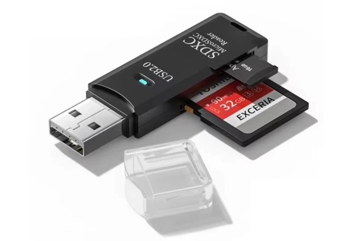 2 In 1 USB 3.0 Card Memory Reader High Speed SD SDHC SDXC Micro Writer Adapter - Black Kemu |Fashion Home Kitchen Beauty