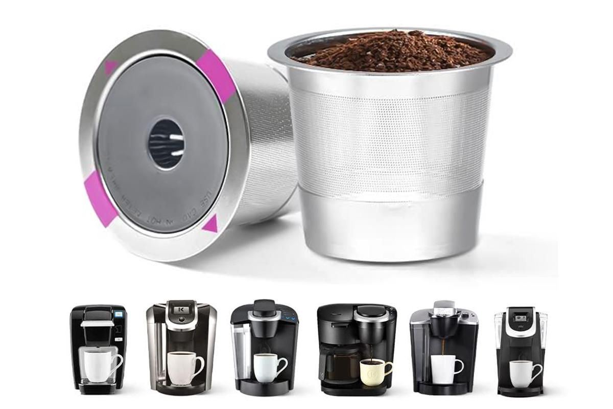 2 PCS Stainless Steel Coffee Filter Pods Compatible With Keurig 1.0 2.0 Reusable K Cups Kemu |Fashion Home Kitchen Beauty