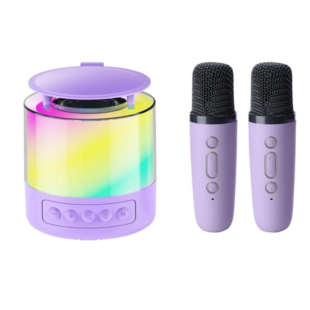 Bluetooth Karaoke Machine with 2 Wireless Microphones Mini Singing Speaker with Colorful Light Blue Kemu |Fashion Home Kitchen Beauty