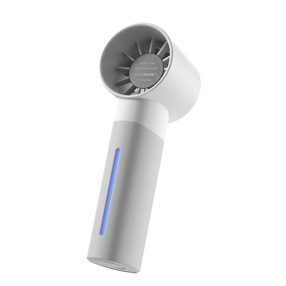 Portable High-Speed USB Mist Fan - Rechargeable Cooling Fan for Travel Office & Home White Kemu |Fashion Home Kitchen Beauty
