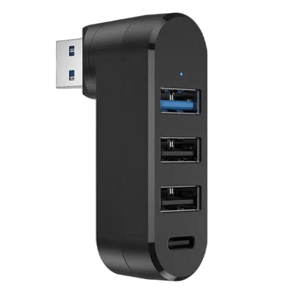 4-Port USB 3.0 Hub 180-Degree Rotating USB Splitter for Laptop Car Blue Kemu |Fashion Home Kitchen Beauty